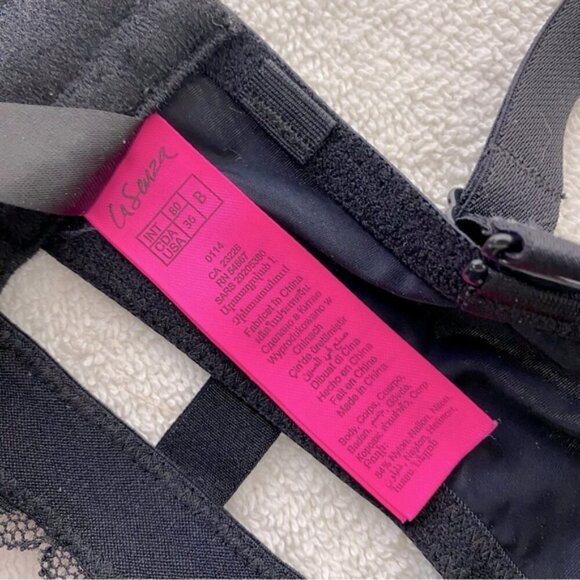 La Senza Black Bustier Bra W Gold Dots And Lace Trim 36B - Picture 9 of 12